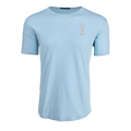 Wolf Blue Cotton Alpha Slub Tee - Front View, U.S. Open Trophy Chest Graphic | Greyson Clothiers