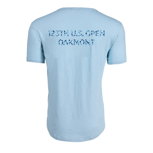 125th U.S. Open Oakmont Camo-Fill Back Graphic on Wolf Blue Alpha Slub Tee - Back View | Greyson Clothiers