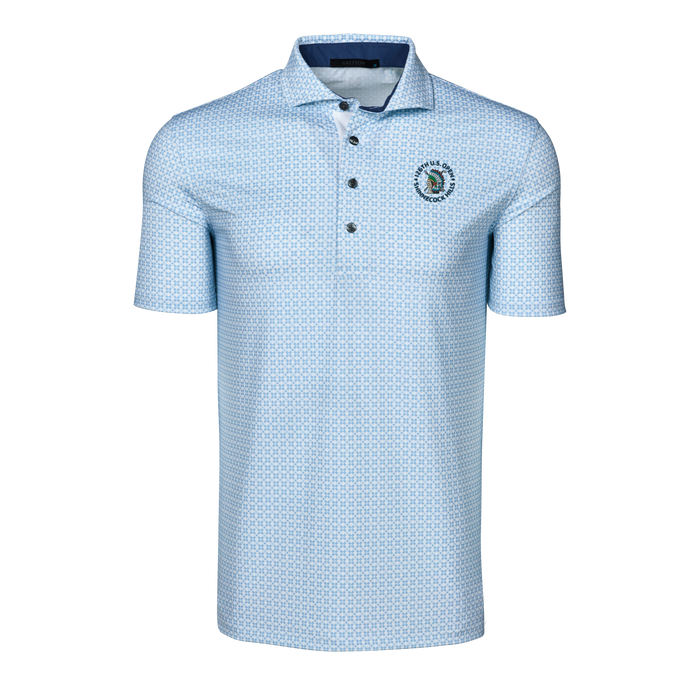 Wolf Blue Ghost Thistle Polo - 126th U.S. Open Championship Front View, Ghost Pattern | Greyson Clothiers