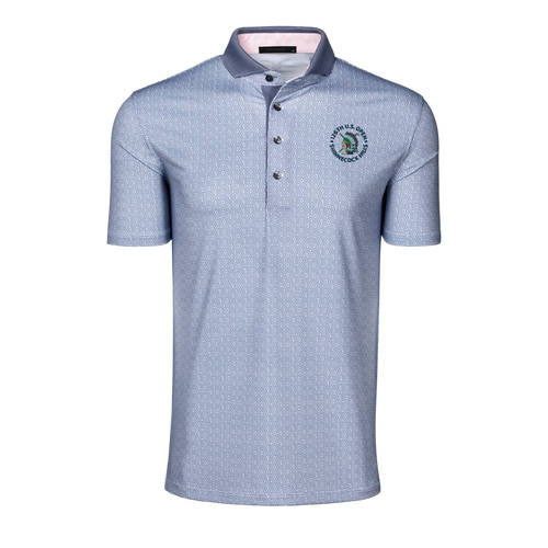 Tide Greek Key Print 126th U.S. Open Pathfinder Golf Polo - Front View | Greyson Clothiers
