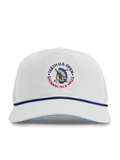 126th U.S. Open Shinnecock Hills Golf Rope Hat, White with Navy Rope Detail - Patch Close-Up | Greyson Clothiers
