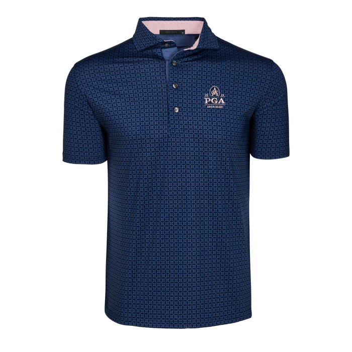 Maltese Blue Ghost Thistle Golf Polo - 2026 PGA Championship Aronimink, Front View | Greyson Clothiers
