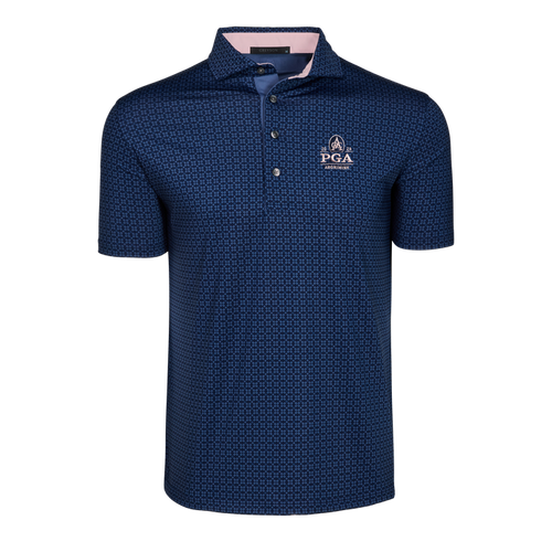 Maltese Blue Ghost Thistle Golf Polo - 2026 PGA Championship Aronimink, Front View | Greyson Clothiers