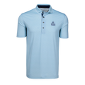 Wolf Blue Rogue River Golf Polo, Pixel Print & 2026 PGA Championship Logo - Front View | Greyson Clothiers