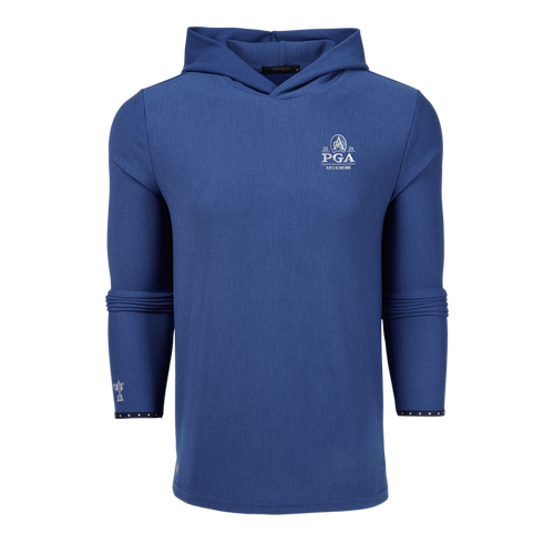 Falcon Blue Waffle Knit 2026 PGA Championship Traverse Hoodie - Front View | Greyson Clothiers