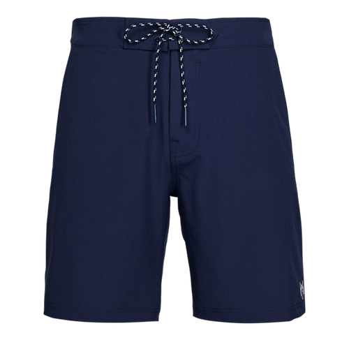 Maltese Blue 8" Indian Wells Board Short - Front View, Wolf Logo Detail | Greyson Clothiers