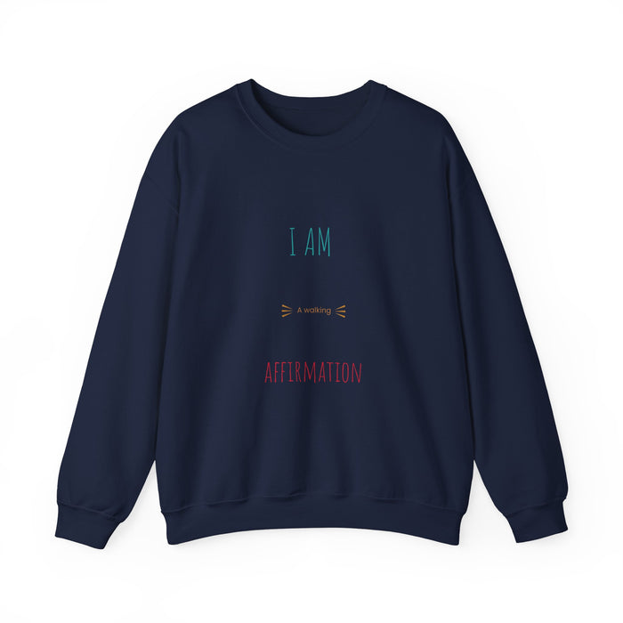 Affirmation Sweatshirt — "I Am" Minimalist Positive Message Crewneck