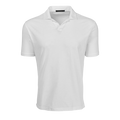 Arctic Cotton Slub Alpha Johnny Collar Polo - Front View | Greyson Clothiers