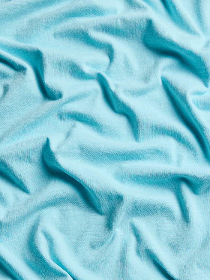 Maltese Blue Garment-Dyed Slub Cotton Polo - Fabric Texture Detail | Greyson Clothiers
