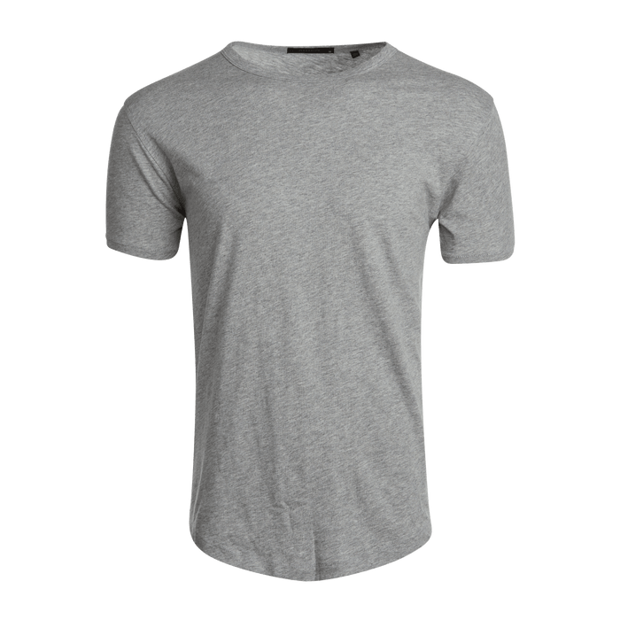 Light Grey Heather Slub Cotton Alpha Slub Short Sleeve Tee - Front View | Greyson Clothiers