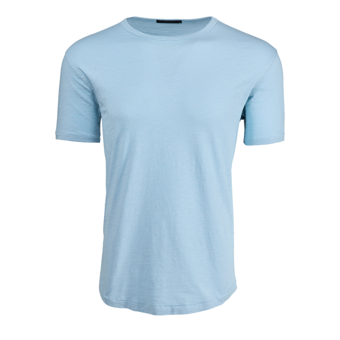 Maltese Blue Slub Cotton Alpha Slub Short Sleeve Tee - Front View | Greyson Clothiers