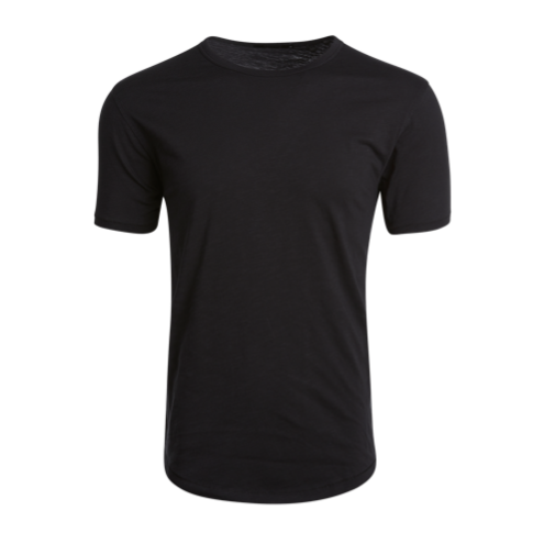 Black Slub Cotton Alpha Slub Short Sleeve Tee - Front View | Greyson Clothiers