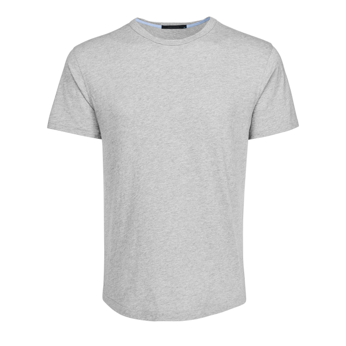 Shepherd Grey Heather Slub Cotton Alpha Slub Short Sleeve Tee - Front View | Greyson Clothiers
