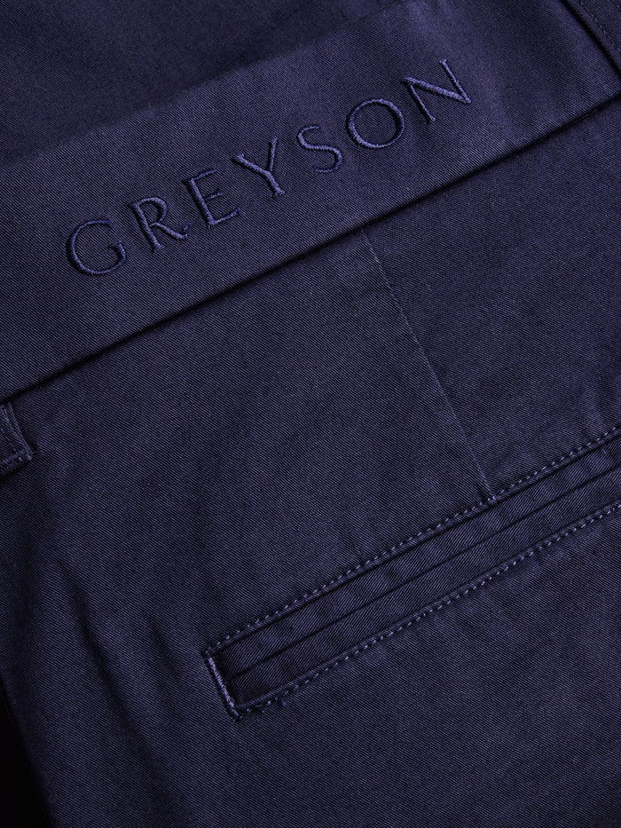 Maltese Blue Amagansett Short - Tonal Greyson Embroidered Waistband & Welted Pocket Detail | Greyson