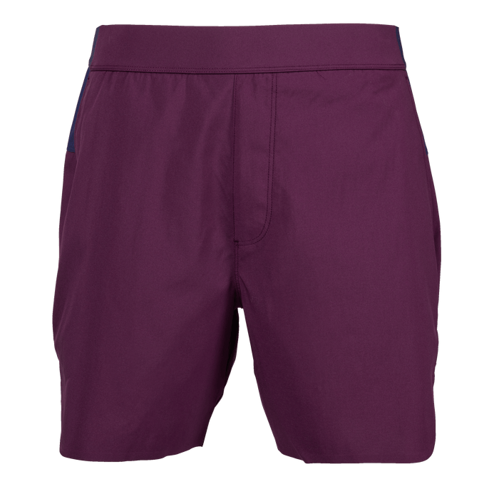 Shepherd Arenac Sport Short with Navy Contrast Waistband - Front View, Men's Performance Shorts | Greyson Clothiers