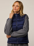Maltese Blue Greyson Aries X-Lite Quilted Vest - On Model Front View, Women's Lightweight Golf Layer | Greyson Clothiers