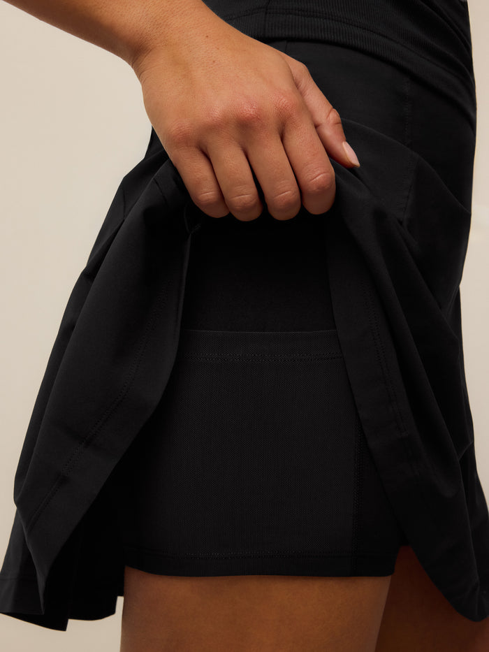 Maltese Blue Ashe Skort Internal Shortie & Hip Pocket Detail Close-Up | Greyson Clothiers