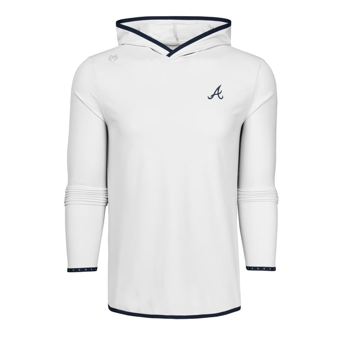 Arctic Atlanta Braves Colorado Hoodie - Front View with Navy Trim & Braves Logo | Greyson Clothiers