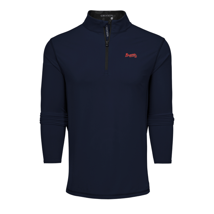 Maltese Blue Atlanta Braves Colorado Mock Neck Quarter-Zip - Front View | Greyson Clothiers