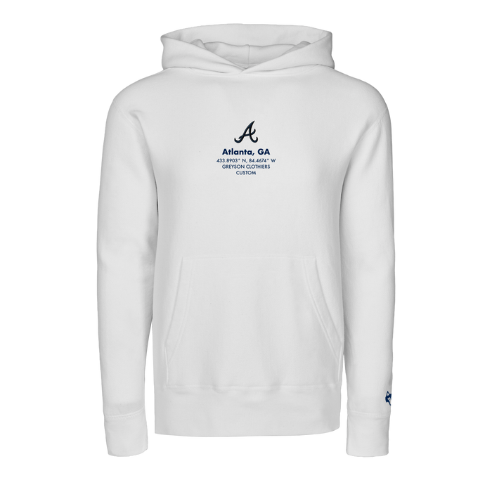 Arctic Cotton Atlanta Braves Hoodie - Front View with Custom Artwork | Greyson Clothiers