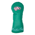 Green Leather Azalea Wolf Driver Headcover - Front View, Members Only Script | Greyson Clothiers