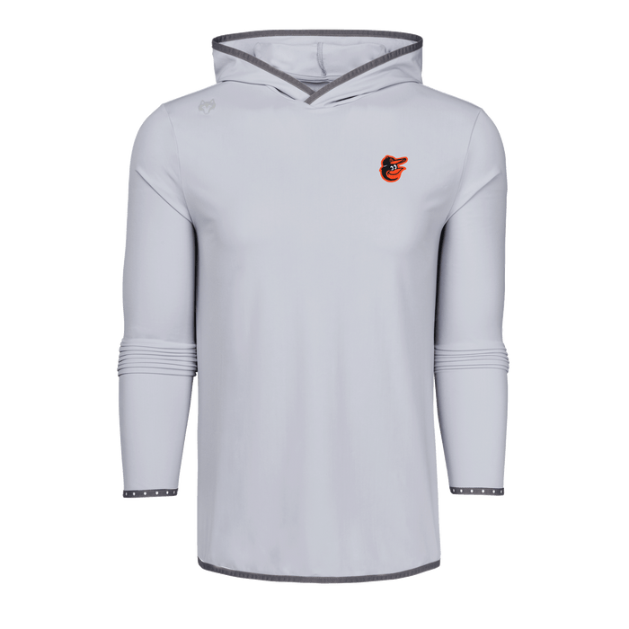 Arvon Men's Baltimore Orioles Colorado Hoodie - Flat Lay Front with MLB Logo Detail | Greyson Clothiers