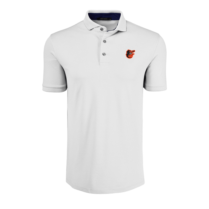 Arctic Baltimore Orioles Crowley Golf Polo - Front View with Primary Logo | Greyson Clothiers