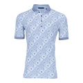 Greyson Clothiers Bandana Diaries Polo in Arctic - Front View, paisley bandana print men's golf polo