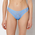 Bikini Bumless Panty with Lush Lace in Azure Blue