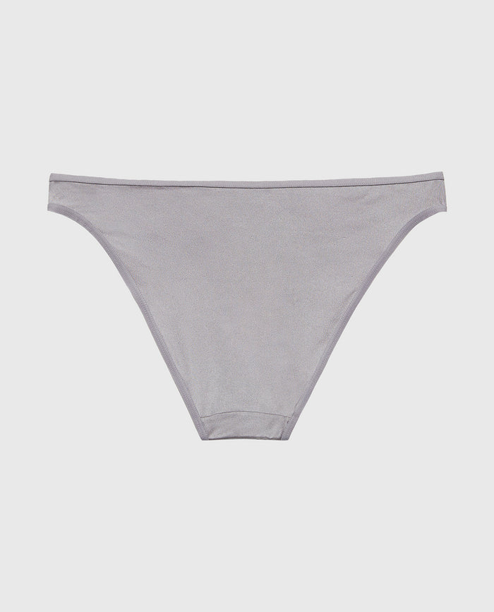 Bikini Micro Panty With Lace Trim in Quicksilver