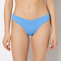 Bikini Wide Waist Cotton Panty in Azure Blue