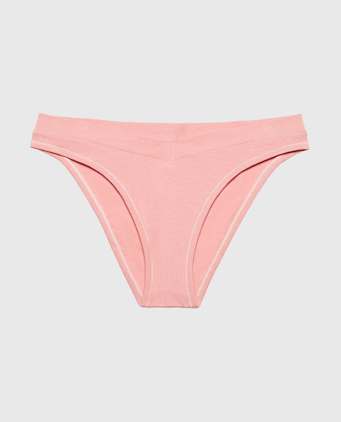 Bikini Wide Waist Cotton Panty in Rose Elegance