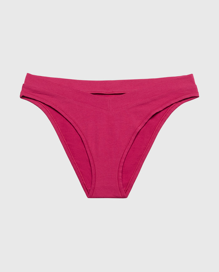 Bikini Wide Waist Cotton Panty in Sangria