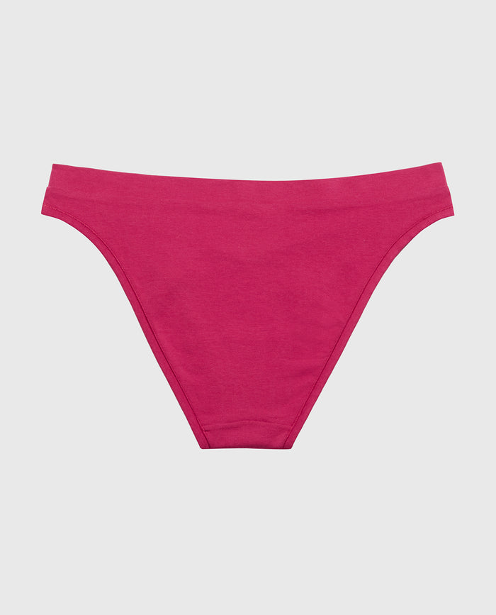 Bikini Wide Waist Cotton Panty in Sangria