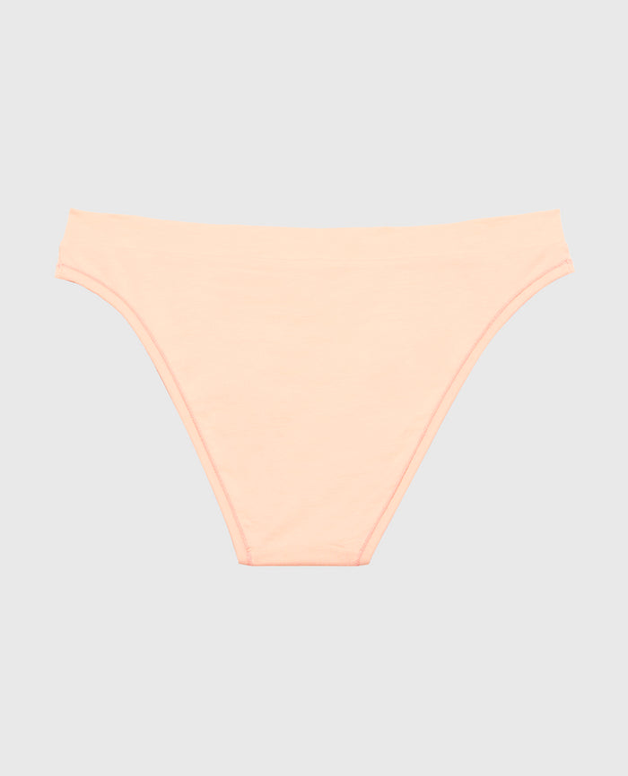 Bikini Wide Waist Cotton Panty in Tropical Peach
