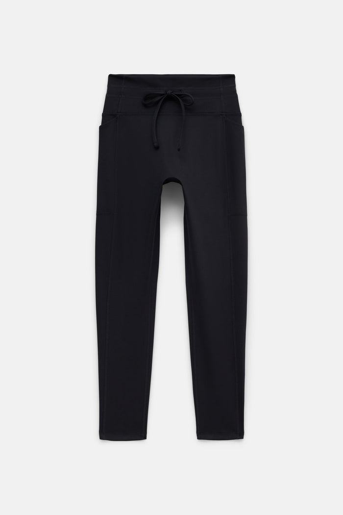 Black Compressive Drawstring Pocket Legging