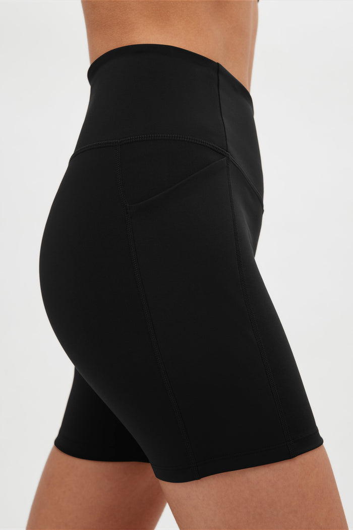 Black Compressive Pocket Run Short