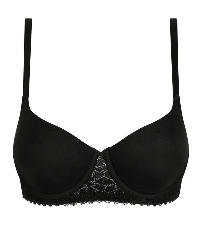 Black Daily Dentelle microfiber underwired basket bra in Tuexdo Black