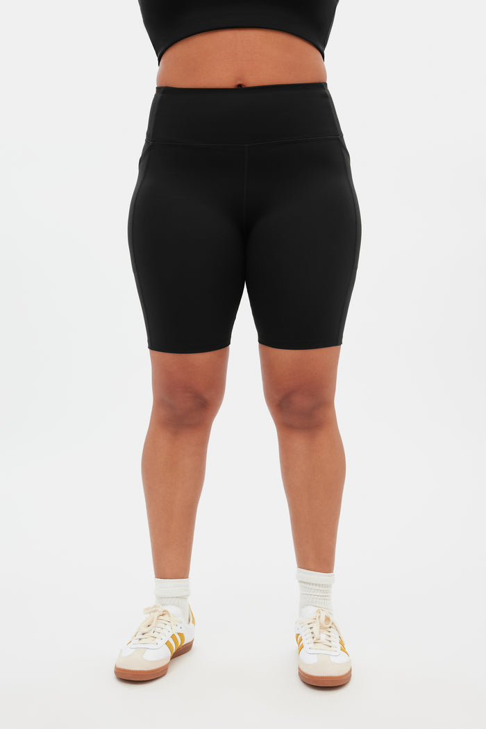 Black High-Rise Pocket Bike Short