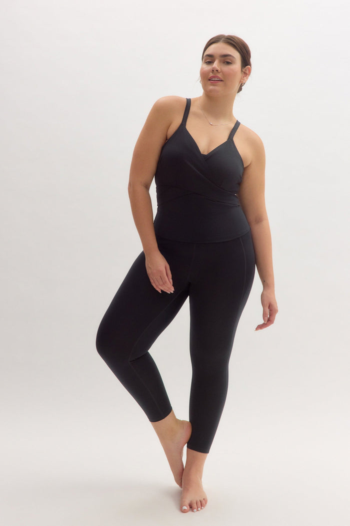 Black Tabitha Wrap Tank
