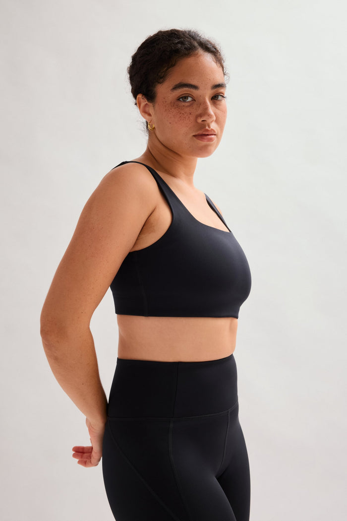 Black Tommy Cropped Bra