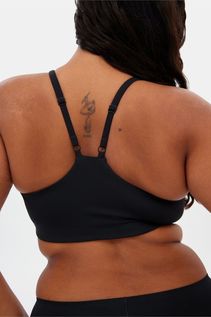 Black V Neck Bralette