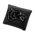 Black Leather Mallet Putter Cover - Wolf Embroidery Front View | Greyson Clothiers