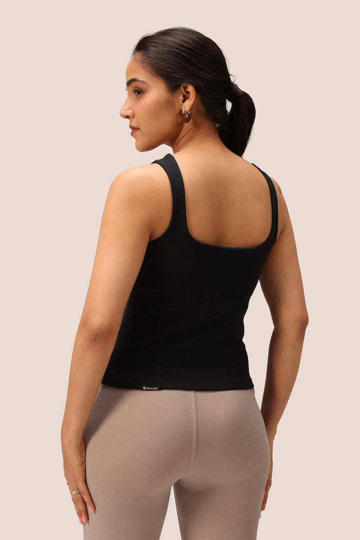 Blissentials Square Neck Built In Bra Top - BlissClub