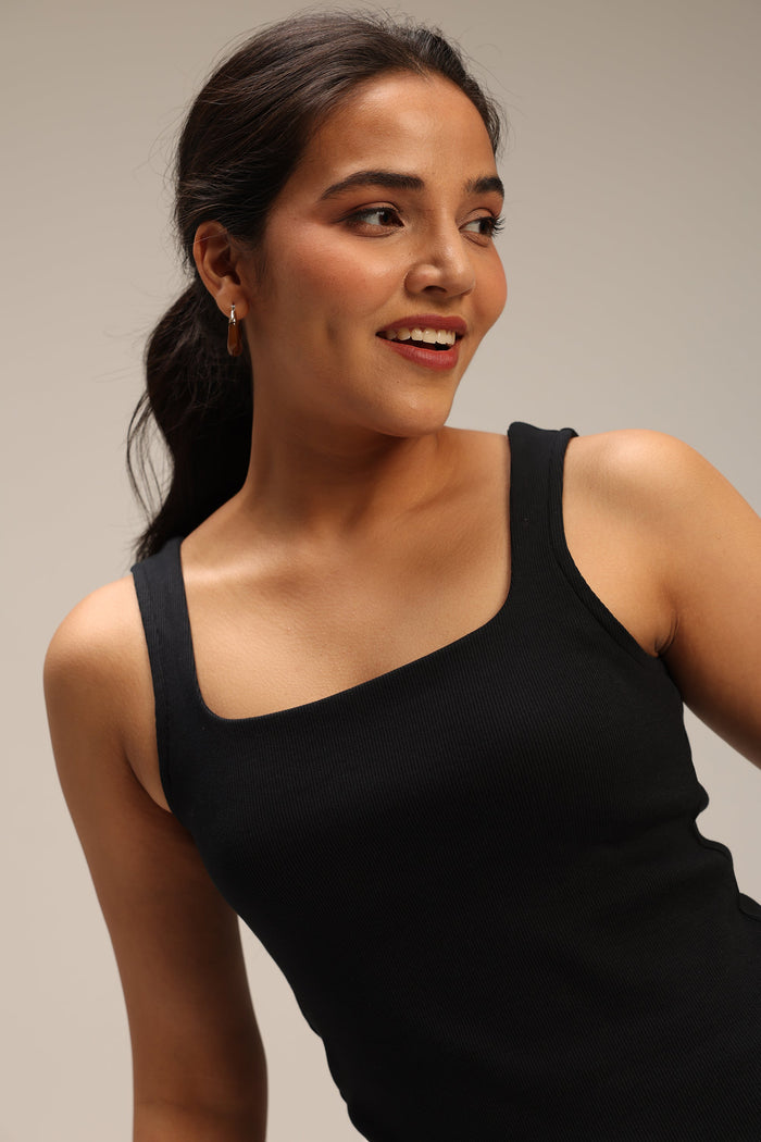 Blissentials Square Neck Built In Bra Top - BlissClub