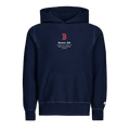 Maltese Blue Cotton Boston Red Sox Hoodie - Front View with Wolf Logo Cuff Detail | Greyson Clothiers