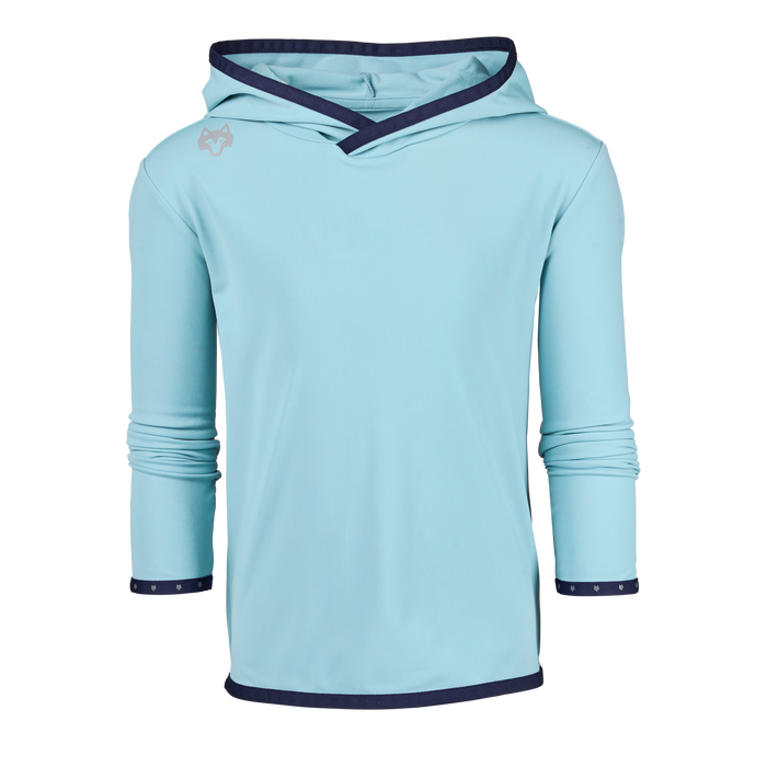 Viper Boy's Colorado Hoodie - Front View, Wolf Logo and Navy Contrast Hood | Greyson Clothiers