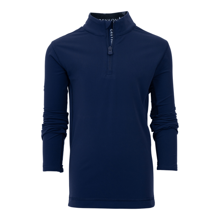 Bonneville Boy's Colorado Quarter-Zip Front View - Youth Golf Midlayer | Greyson Clothiers