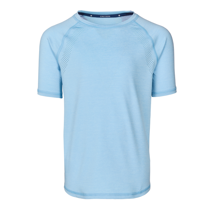 Arctic Boy's Falcon Sport Short Sleeve Tee - Front View, Perforated Moisture-Wicking Youth Tee | Greyson Clothiers
