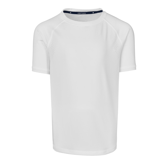 Arctic Boy's Falcon Sport Short Sleeve Tee - Front View, Perforated Performance Youth Tee | Greyson Clothiers